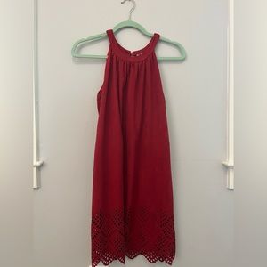 RED SUEDE DRESS SIZE SMALL